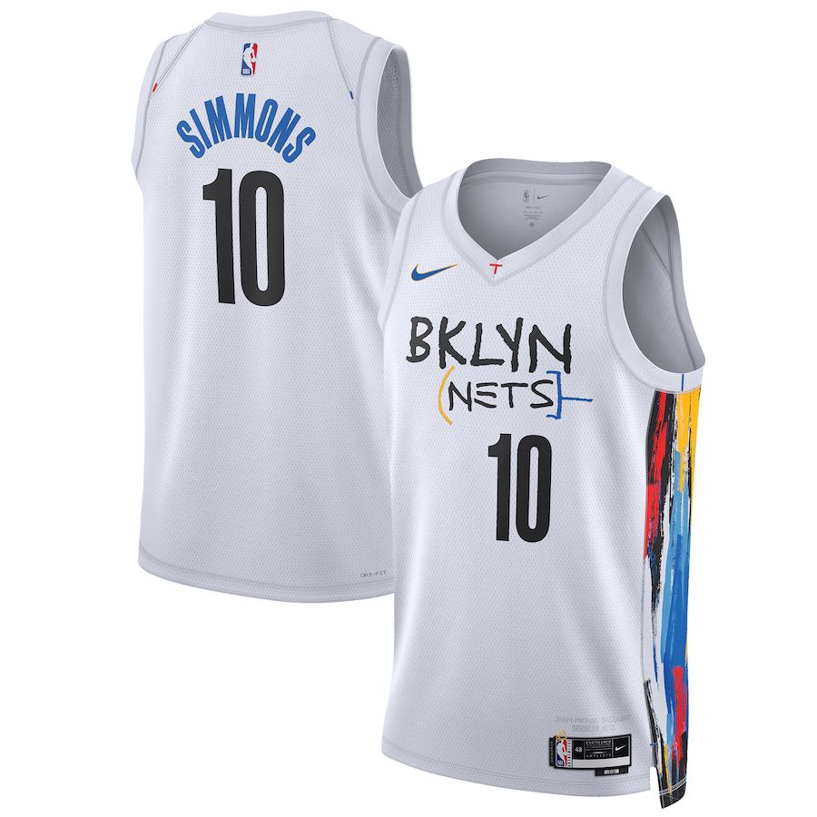 Men Brooklyn Nets #10 Ben Simmons Nike White City Edition 2022-23 Swingman NBA Jersey->brooklyn nets->NBA Jersey